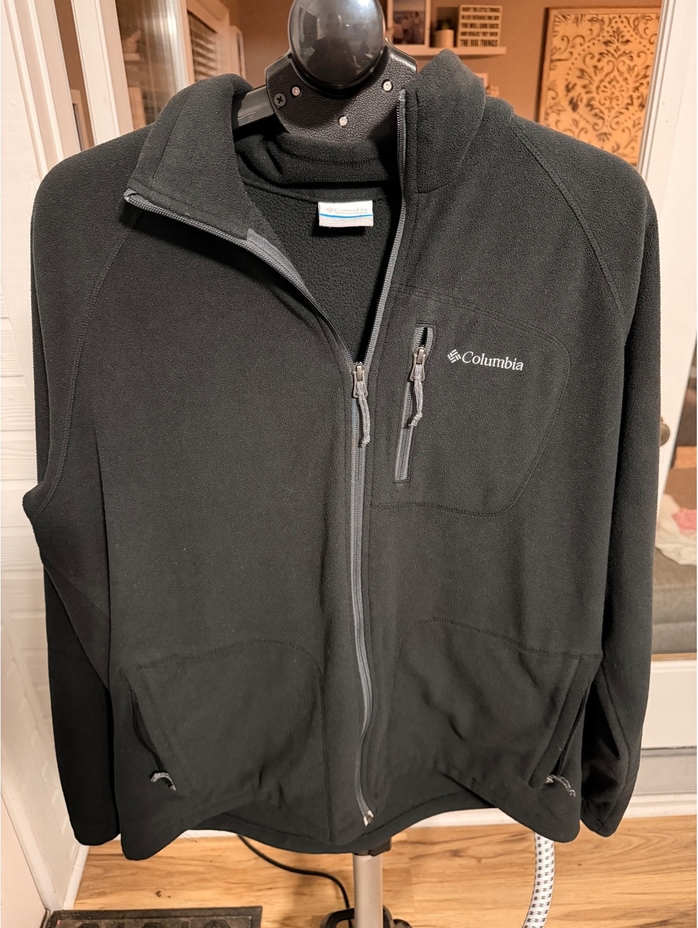 Columbia black zip-up fleece jacket